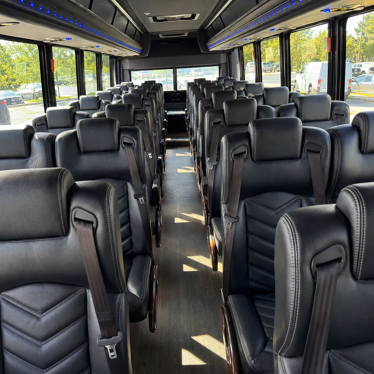 bloomington 28 passenger minibus interior